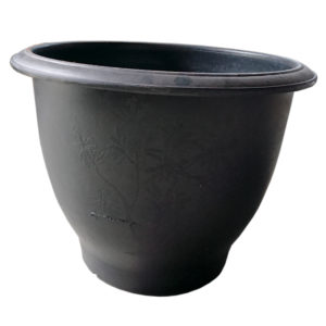 Black Plastic Pot (Flower pattern) (24″Ø x 17″H)