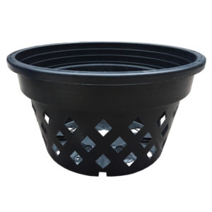 Black Plastic Round Net Pot 10.5″ (27cmØ x 15cmH)