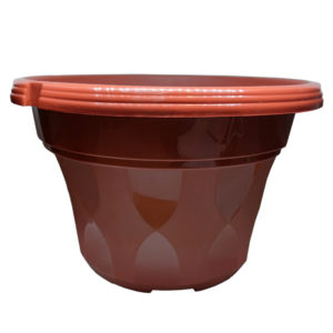 BABA SC-220 Plastic Pot (Smoky Brown) (21.5cmØ x 13.5cmH)