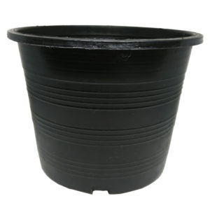 Black Plastic Pot w/Hole 9″ (23cmØ x 17cmH)