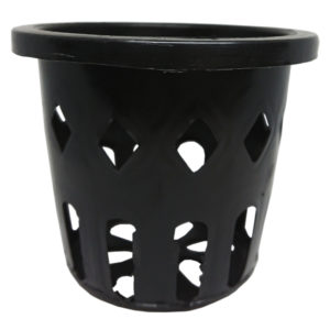 Black Plastic Round Net Pot 4″ (10cmØ x 8cmH)