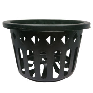 Black Plastic Round Net Pot 8″ (20cmØ x 12.5cmH)