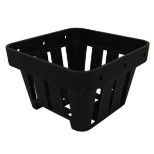 Black Plastic Square Net Pot 3″ (7cmL x 7cmW x 4.3cmH)