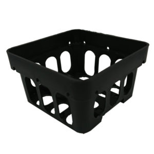 Black Plastic Square Net Pot 4″ (9.5cmL x 9.5cmW x 5cmH)