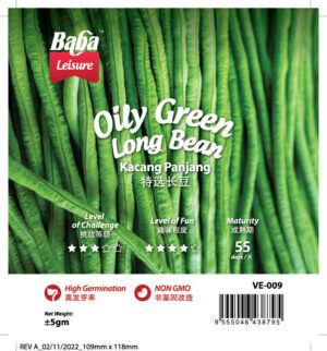 BABA Seed VE-009 Oily Green Long Bean (Pack)