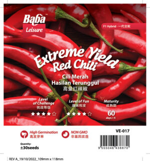 BABA Seed VE-017 Extreme Yield Red Chili (Pack)