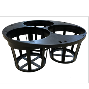 3 Holes Plastic Pot Tray w/o Hanger (Black) (29cmØ x 11cmH)