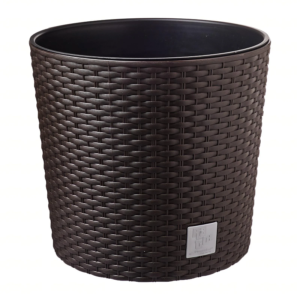PROSPERPLAST DRTUS300L-440U Rato Tubus Round Basket Weave Pot (Umber) (30cmØ x 27cmH)