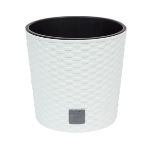 PROSPERPLAST DRTUS300L-S449 Rato Tubus Round Basket Weave Pot (White) (30cmØ x 27cmH)